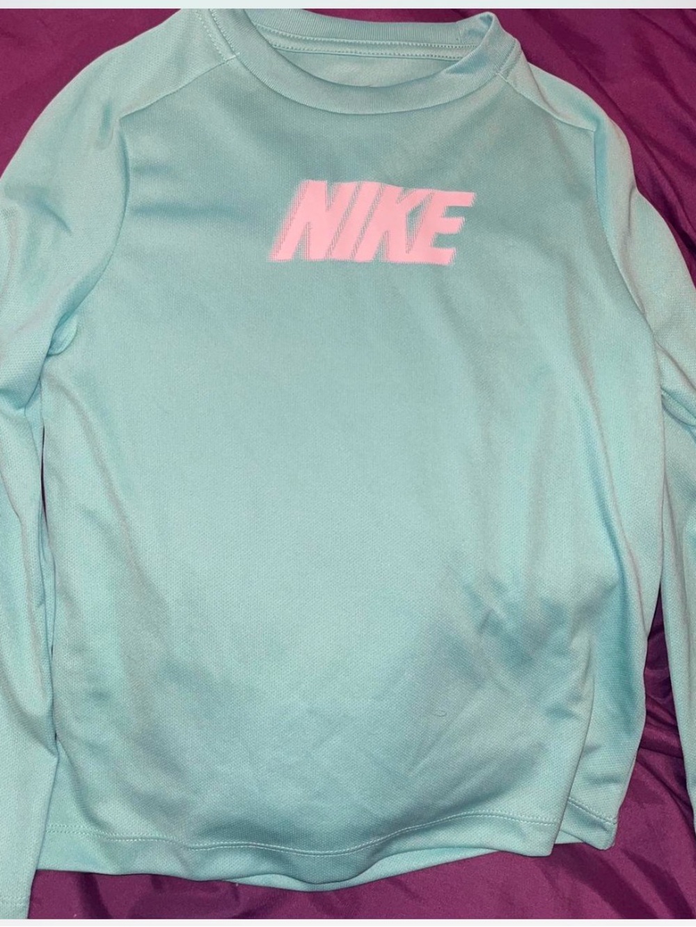 Nike Mint Green dri-fit Top with white Logo